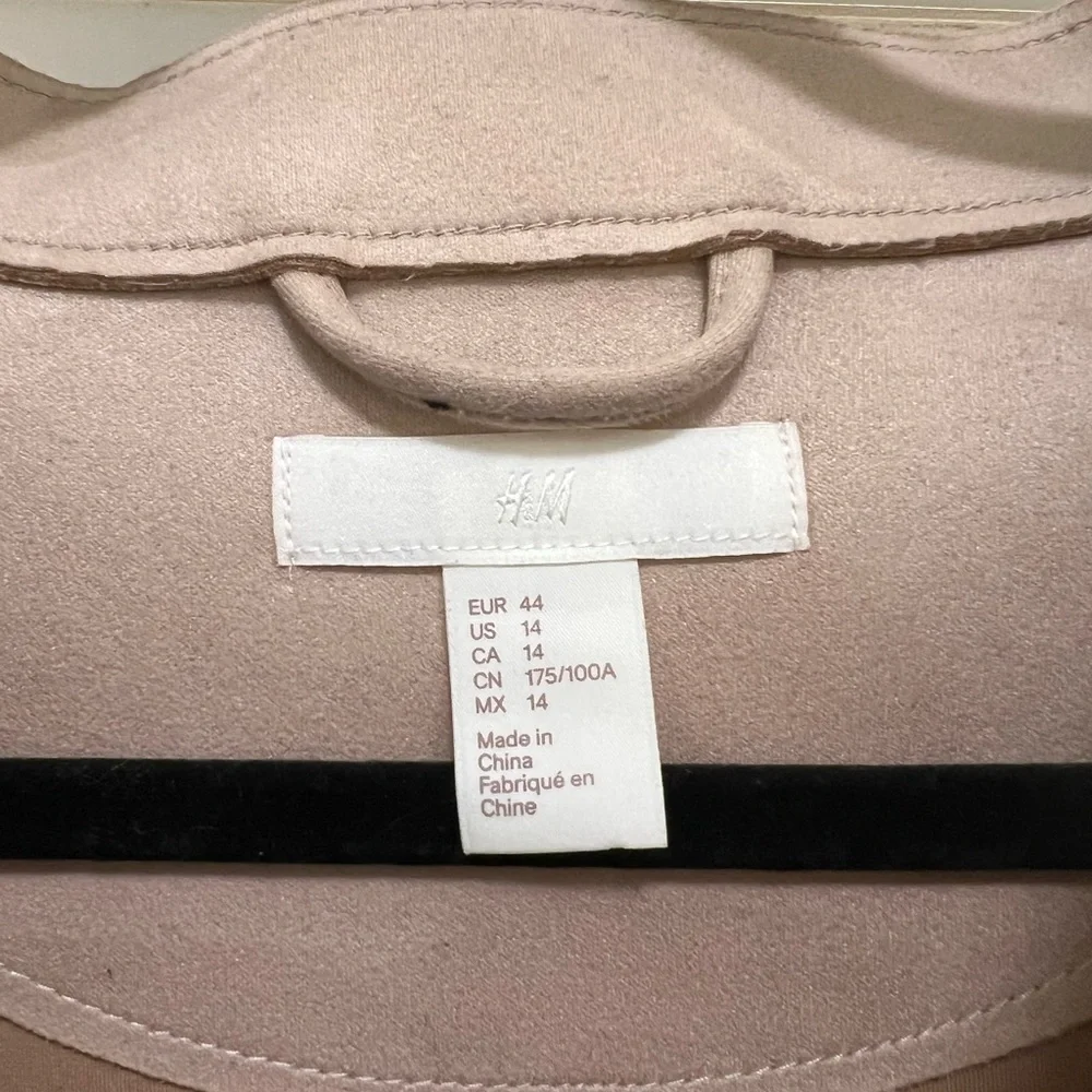 HM Faux Suede Wrap Style Belted Jacket - Picture 7 of 9